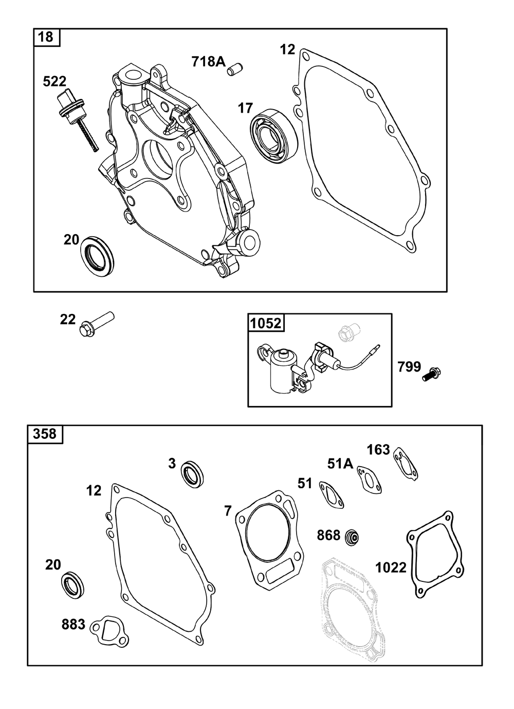 Crankcase Cover/Sump And Lubrication Group Diagram and Parts List for 130G37-0253-H1 100000 - 19Z999 Briggs and Stratton Engine
